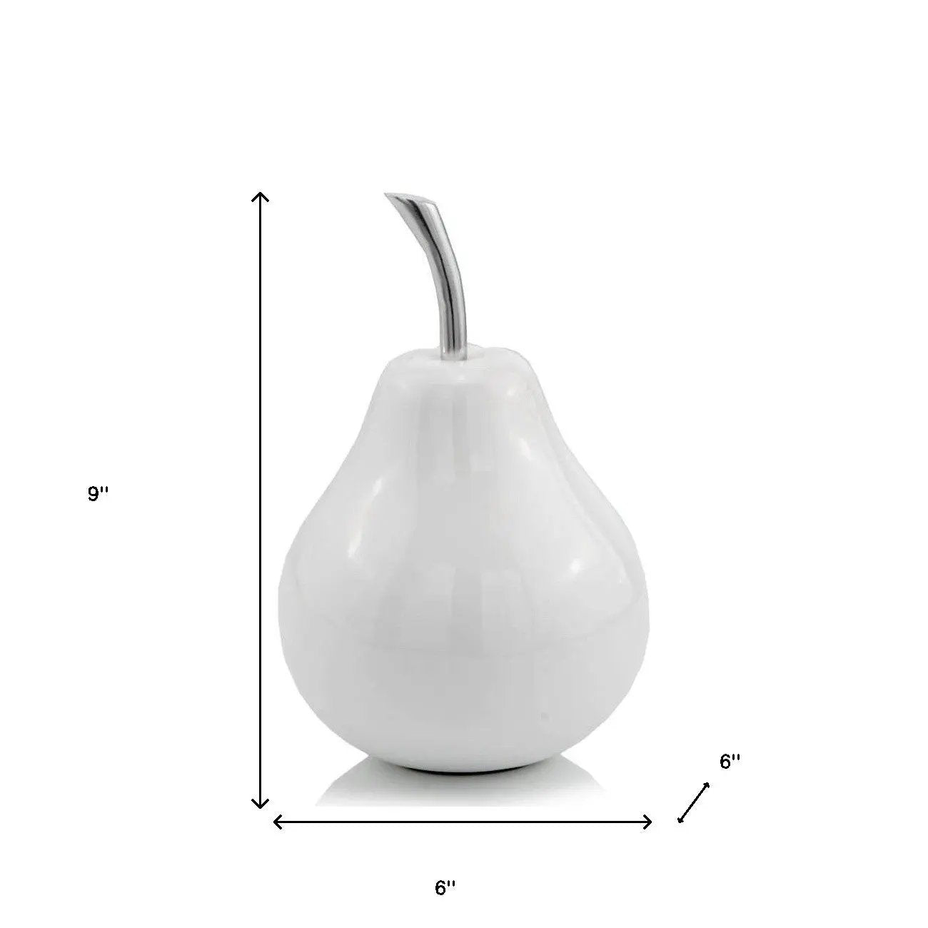 White Medium Pear Shaped Aluminum Accent Home Decor-6
