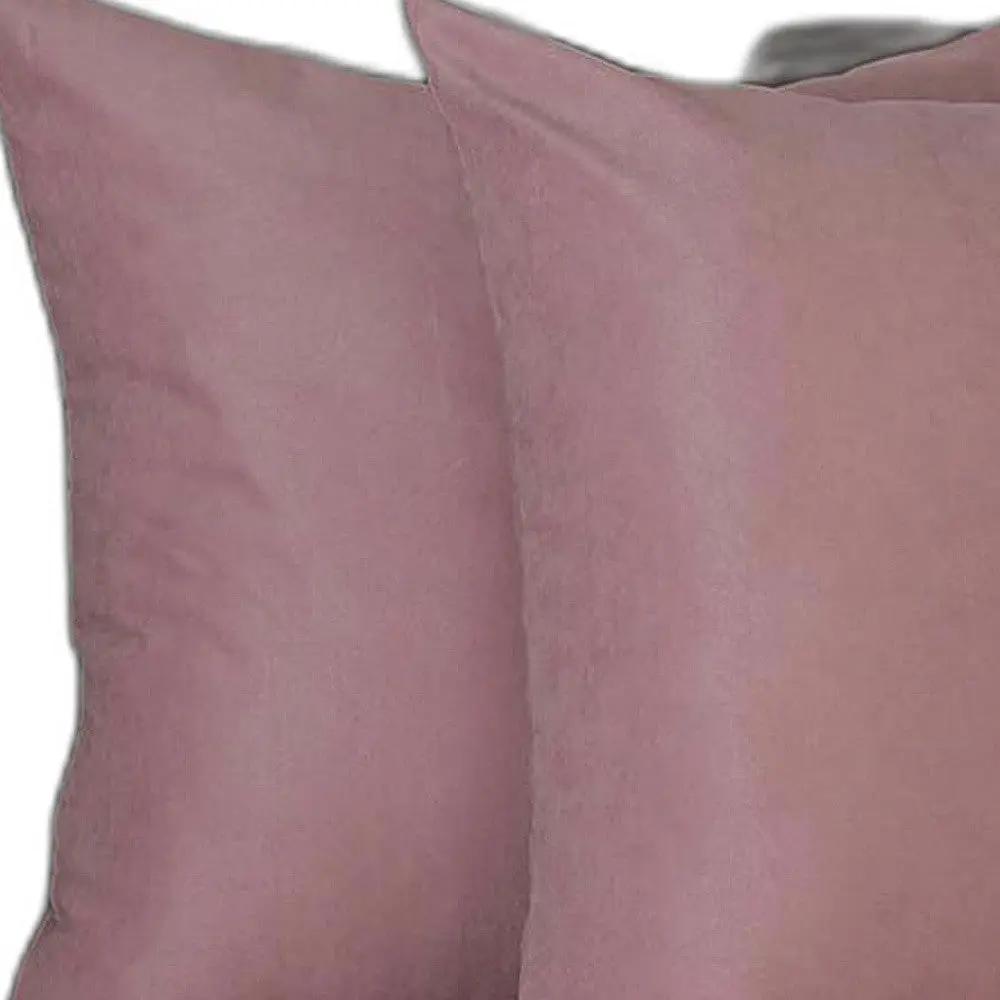 Set Of Two 22" X 22" Light Pink Polyester Zippered Pillow Cover Homeroots
