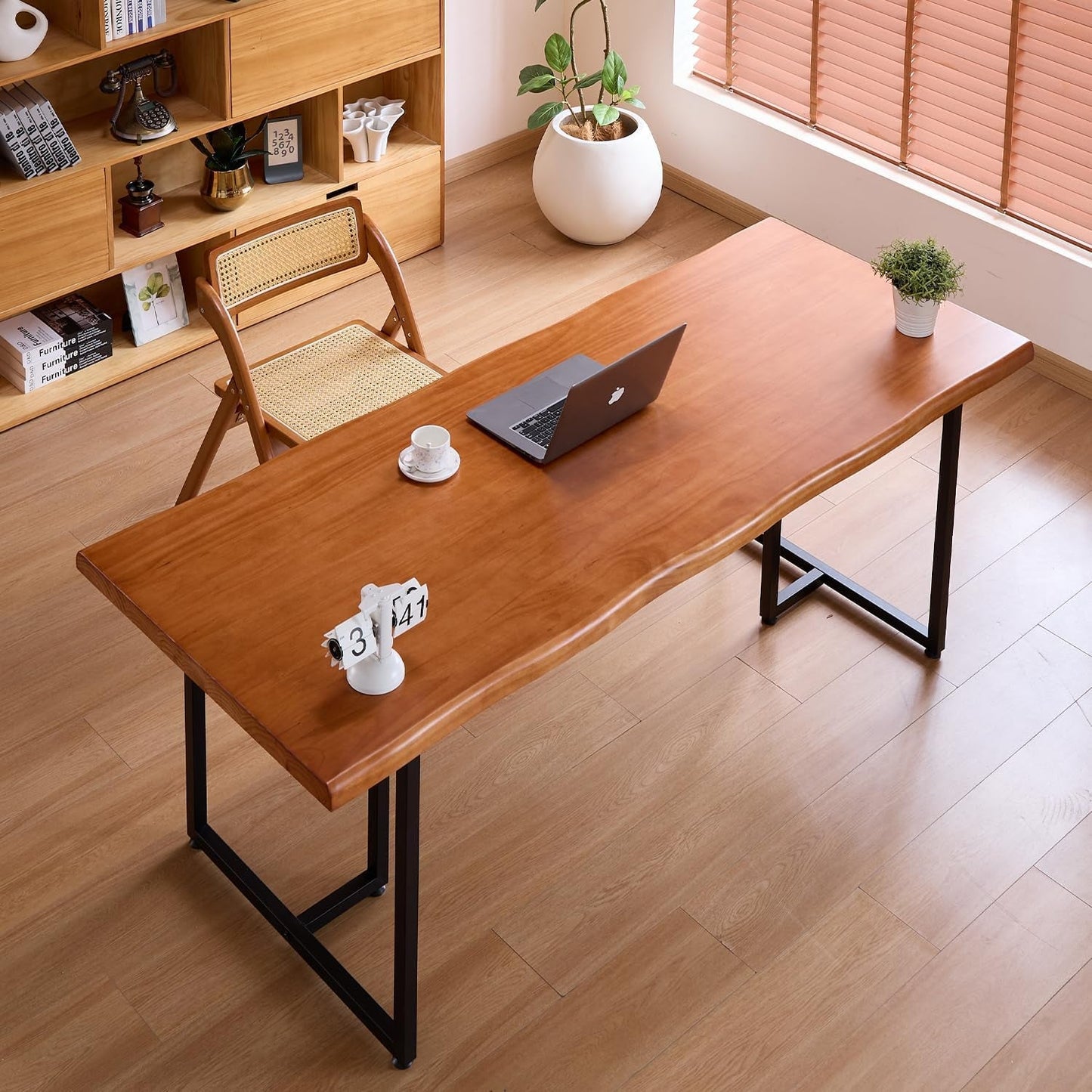Solid Wood Desk For RestaurantOffice BrownFinish 62In ShipItFurniture