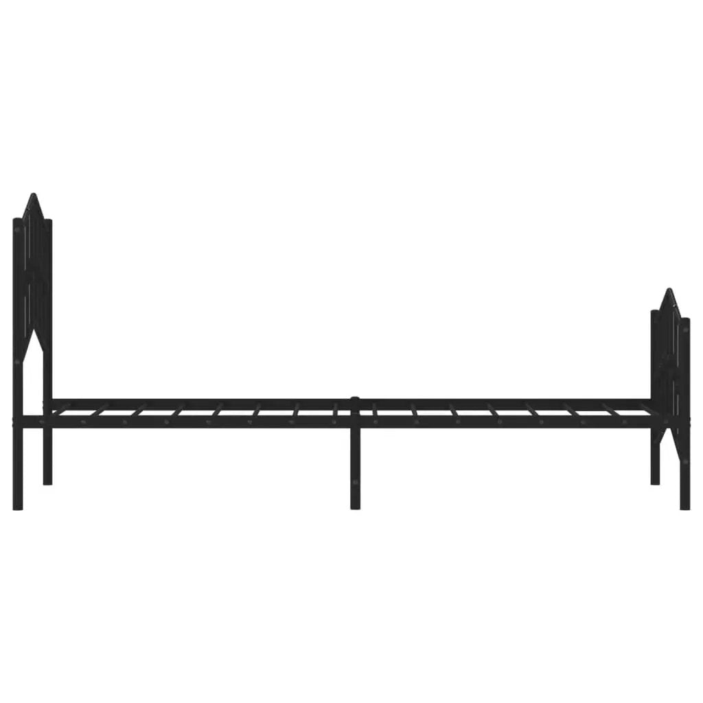 vidaXL Metal Bed Frame with Headboard and Footboard Black 39.4"x78.7" VidaXL