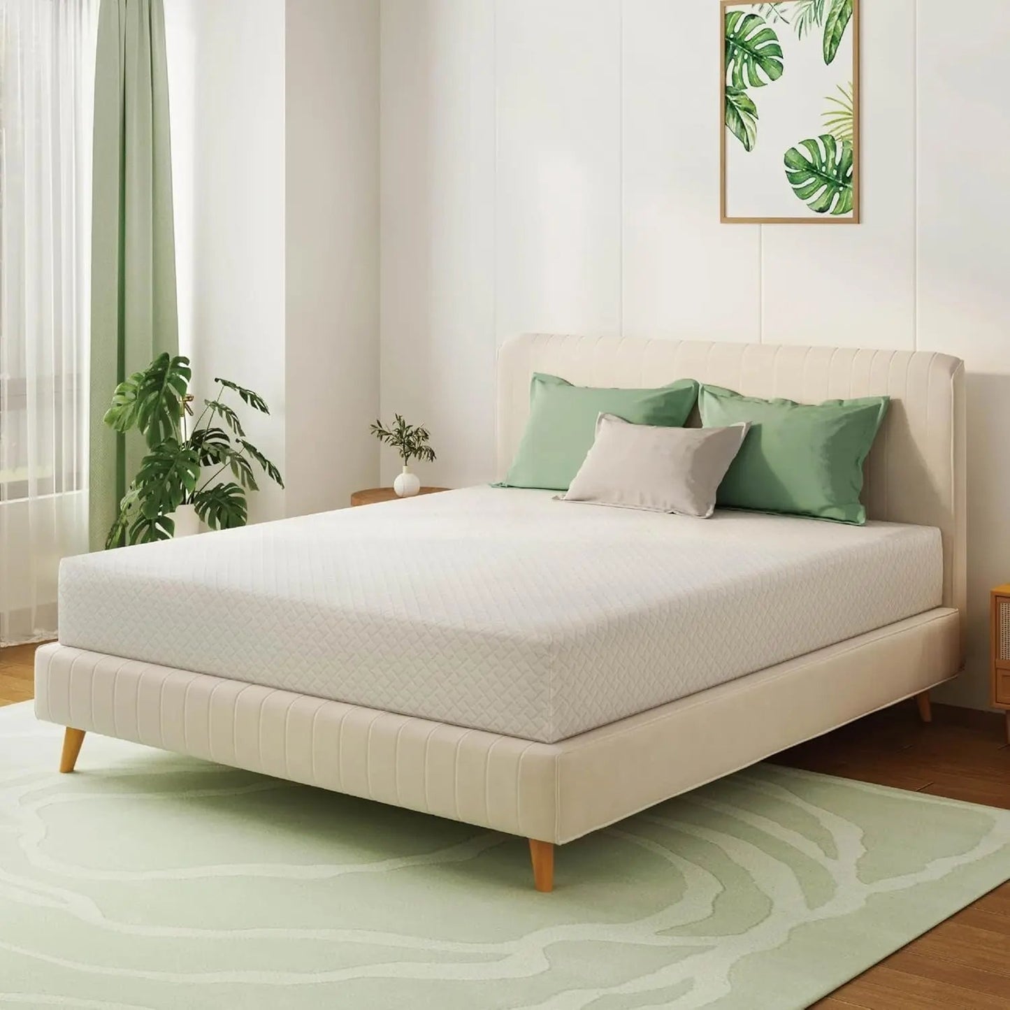 Queen 10 Inch Green Tea Memory Foam Mattress Comfort-4