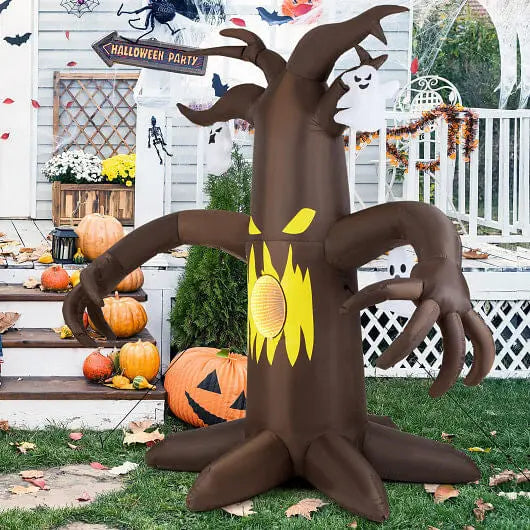 7.8 Feet Halloween Inflatables Scary Dead Tree Halloween Decoration with Ghost Unbranded