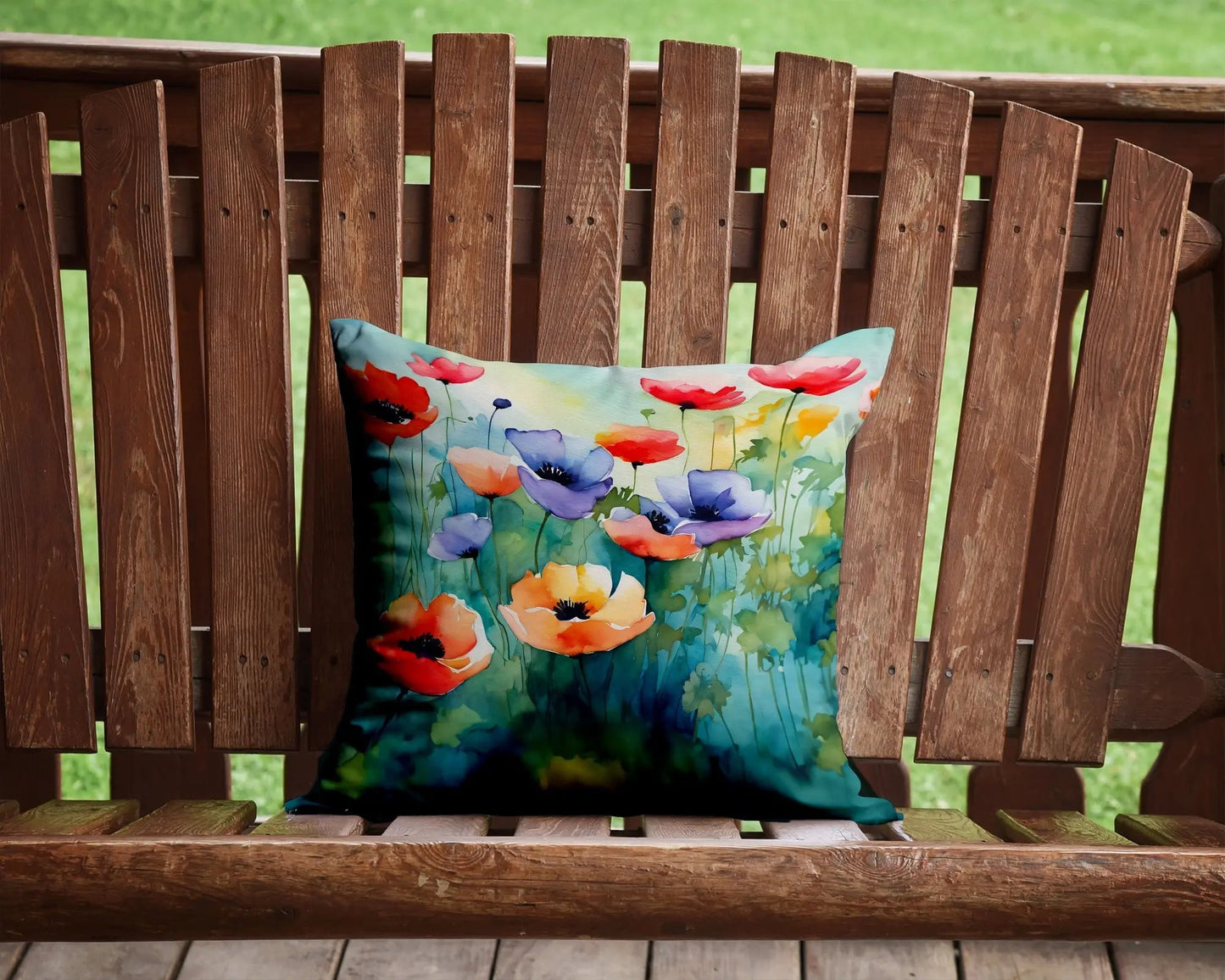 Anemones in Watercolor Throw Pillow Caroline's Treasures