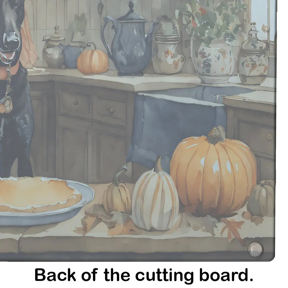 Belgian Malinois Fall Kitchen Pumpkins Glass Cutting Board Caroline's Treasures