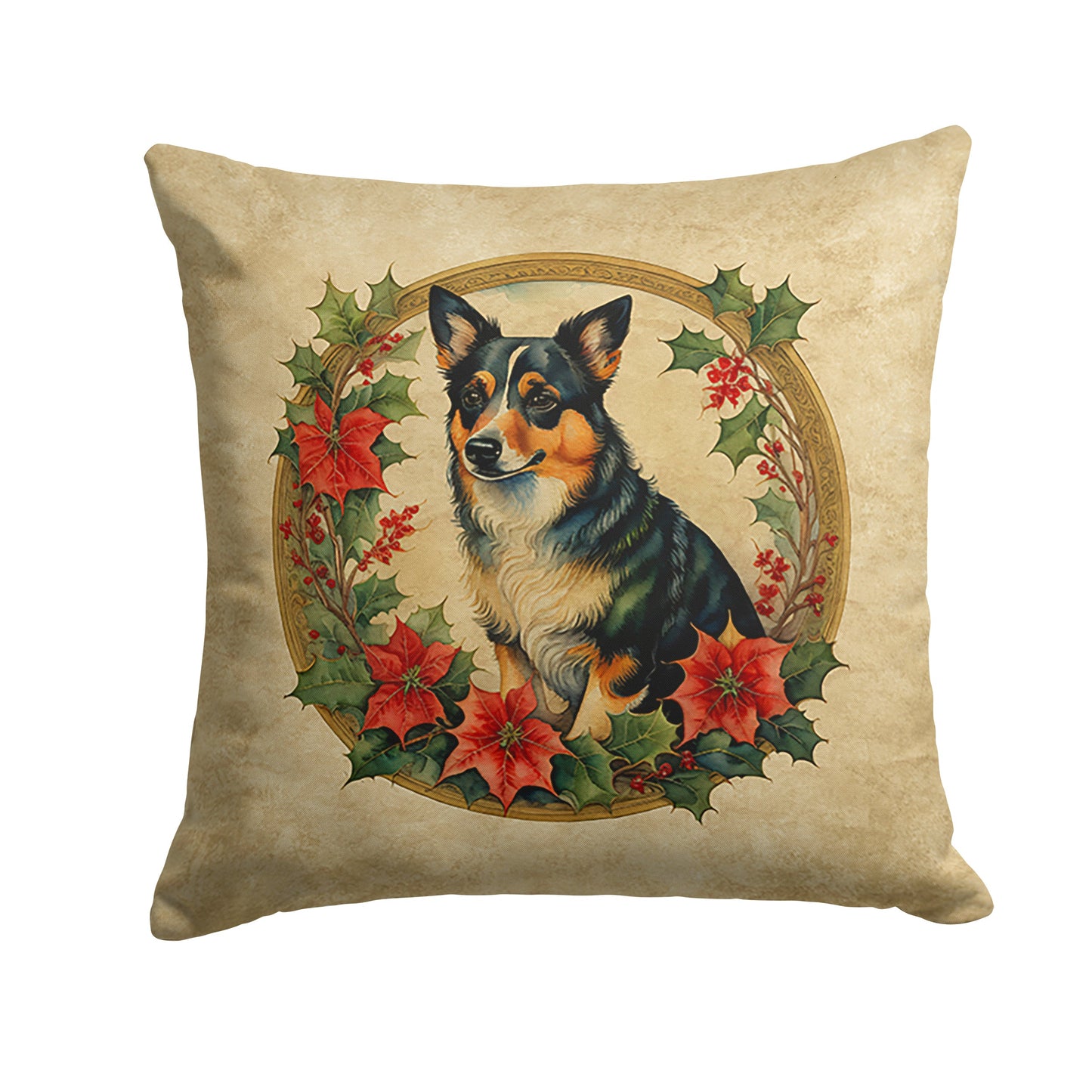 Lancashire Heeler Christmas Flowers Throw Pillow Caroline's Treasures