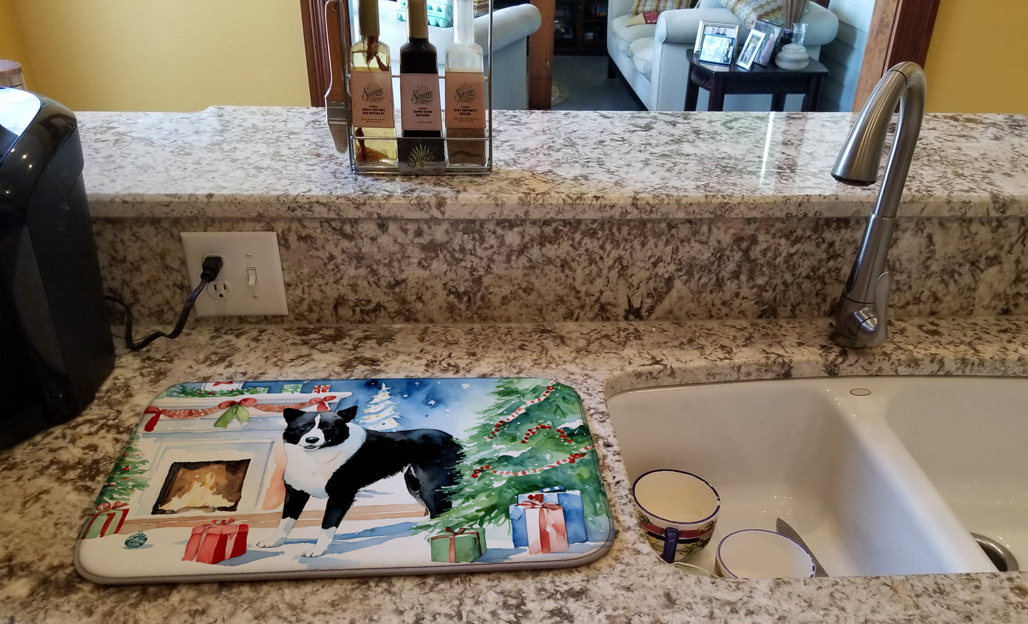 Karelian Bear Dog Cozy Christmas Dish Drying Mat Caroline's Treasures