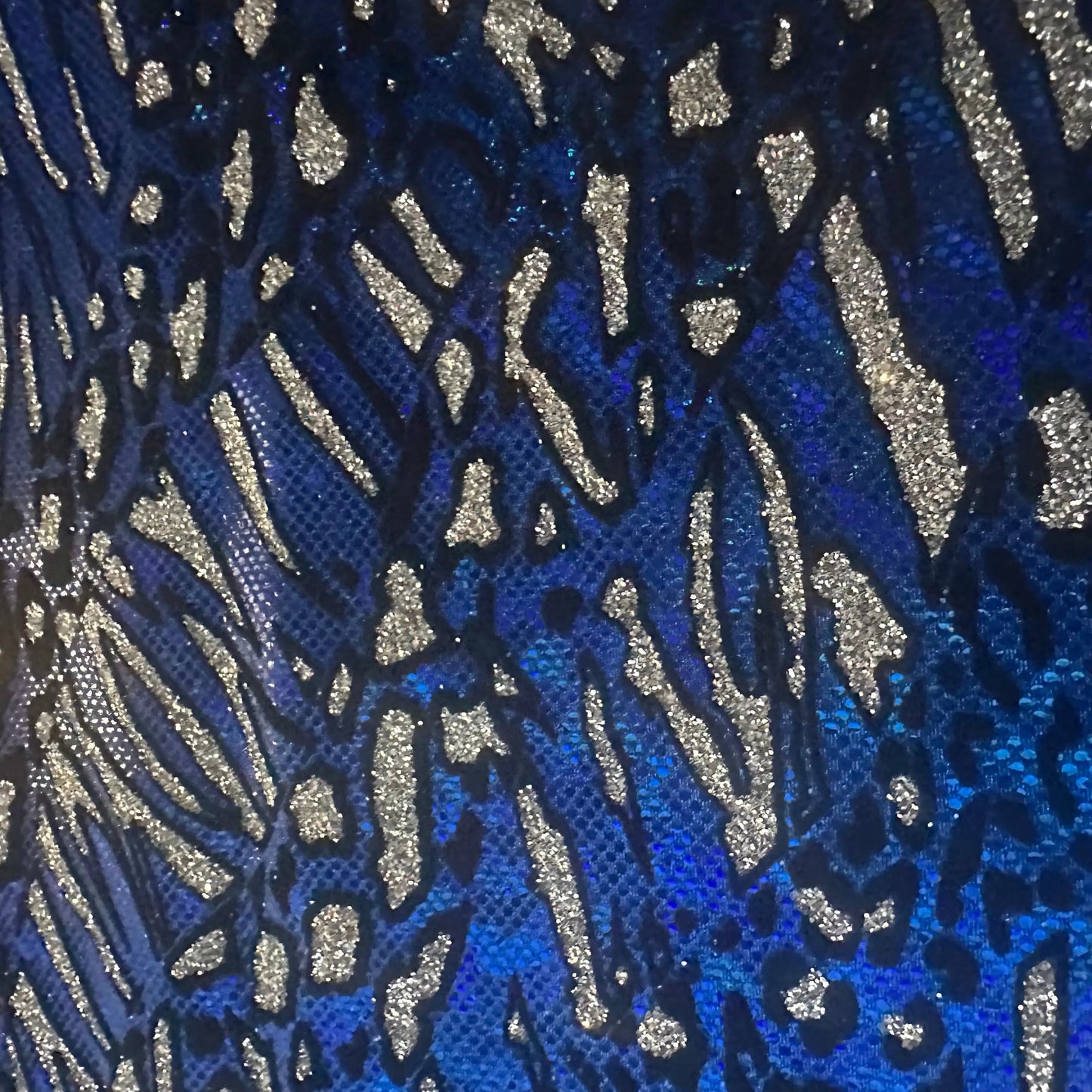 Cheetah Metallic Flocking Hologram Glitter Fabric in Nylon Spandex | Spandex Palace-9