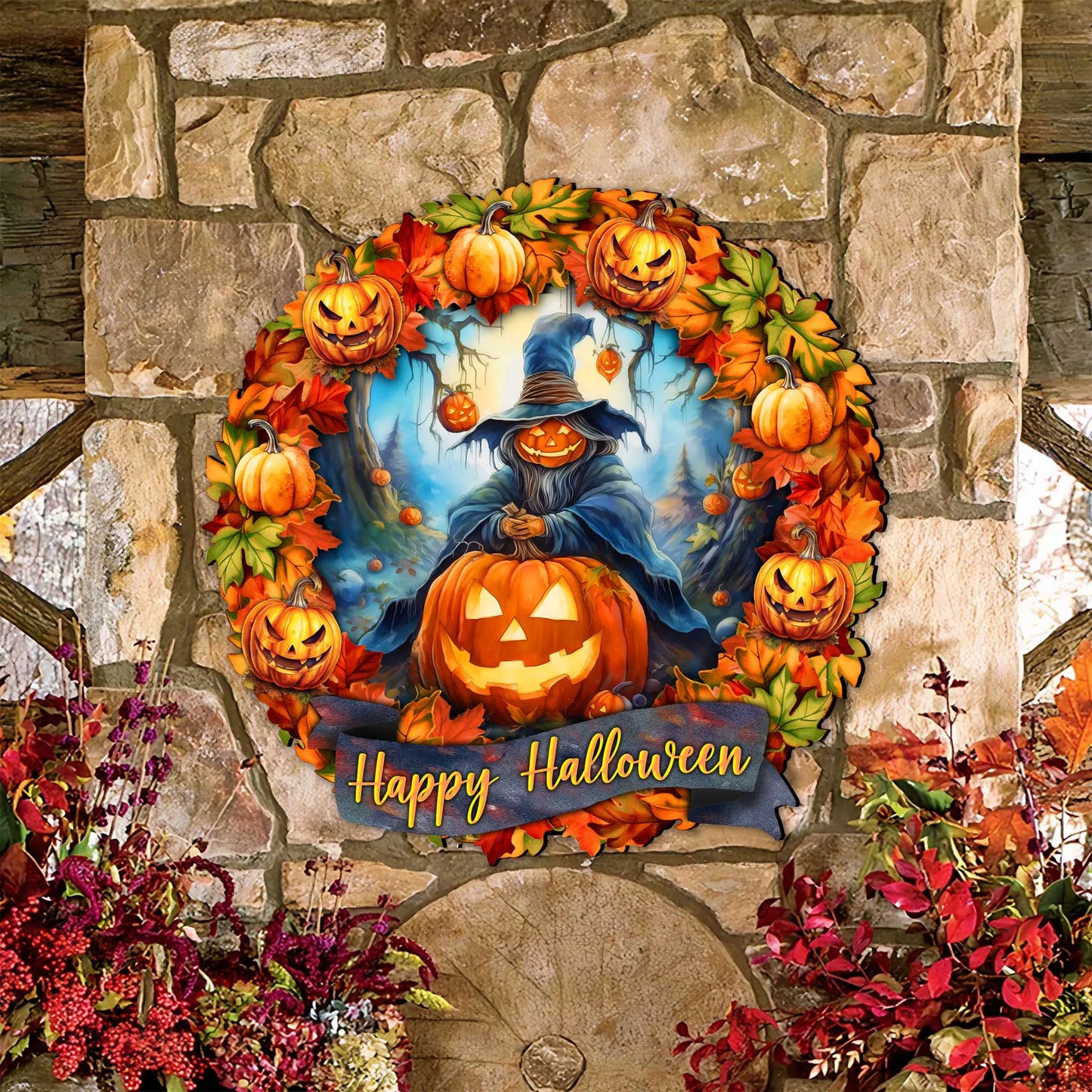 Happy Halloween Wreath Door Hanger by G. Debrekht - Halloween Decor - 8652821H G. DeBrekht