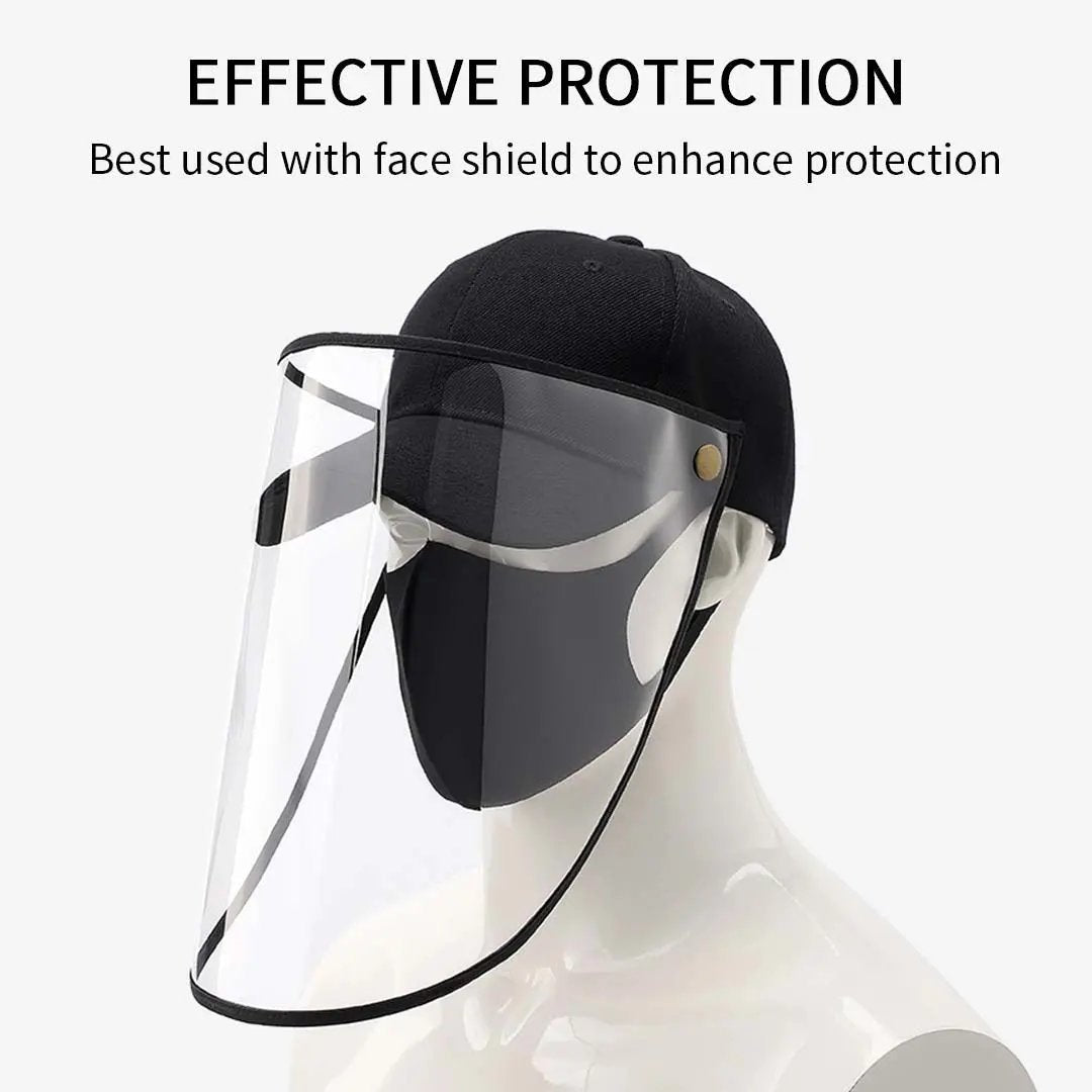 NNEAGS 10X Outdoor Protection Hat Anti-Fog Pollution Dust Protective Cap Full Face HD Shield Cover Adult Black/White-3