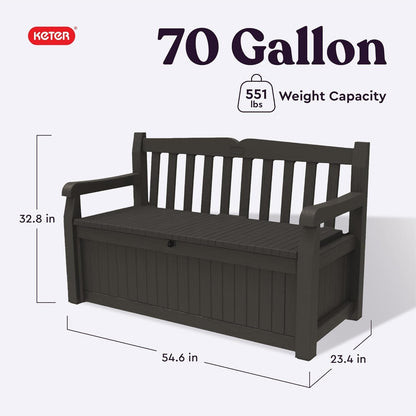 70 Gallon Outdoor Storage Bench Box for Garden Tools ShipItFurniture