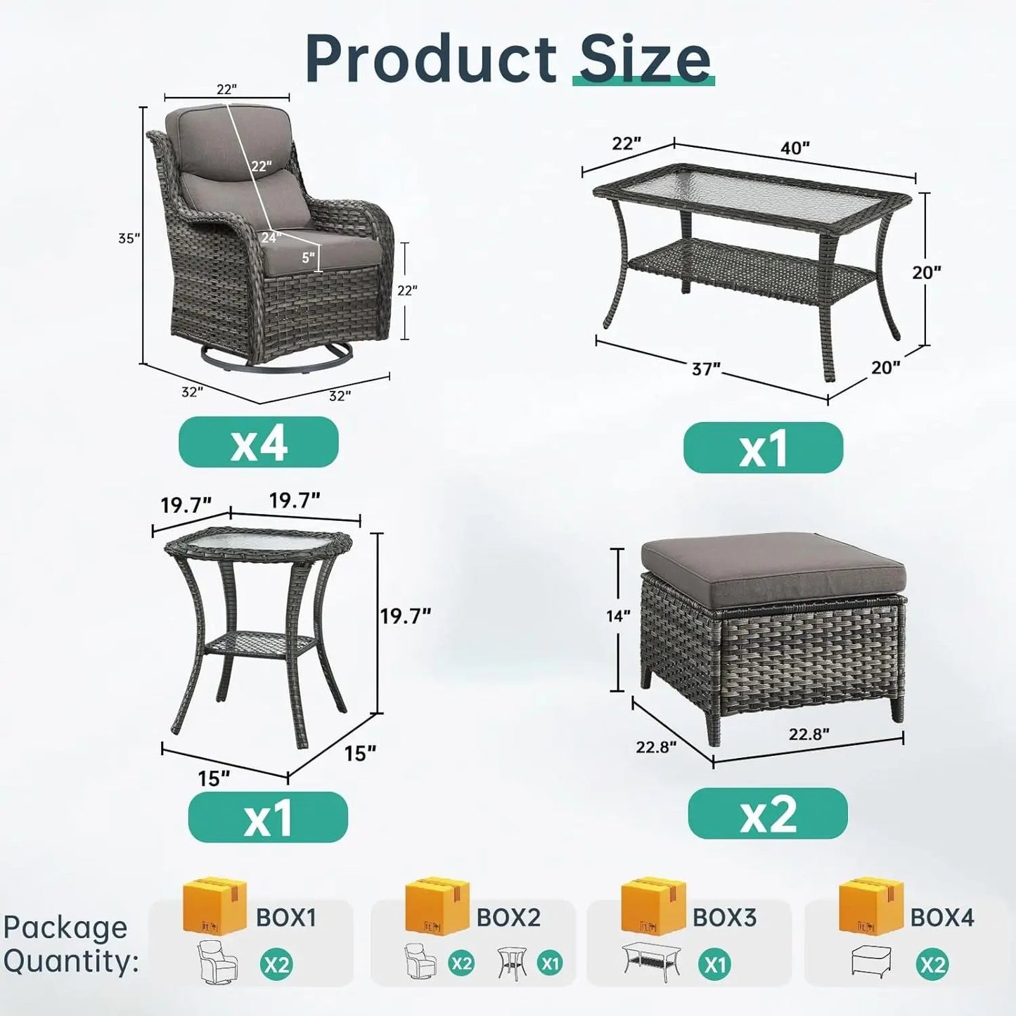 Comfortable Outdoor Swivel Rocker Patio Chairs Set-1