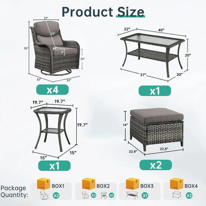 Comfortable Outdoor Swivel Rocker Patio Chairs Set-1