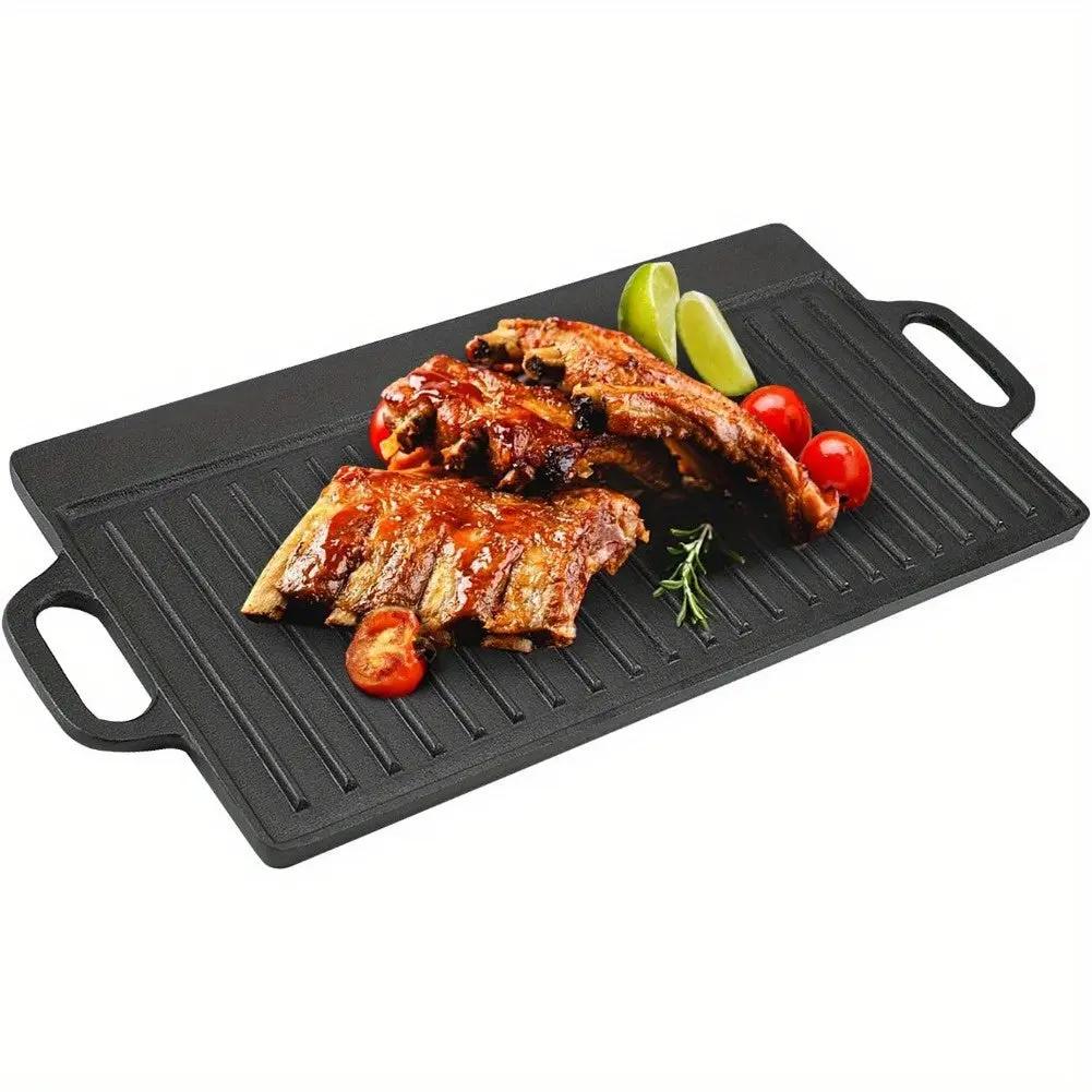 NNETM Non-Stick Cast Iron Griddle Pan, Double-Sided Grill NNETM