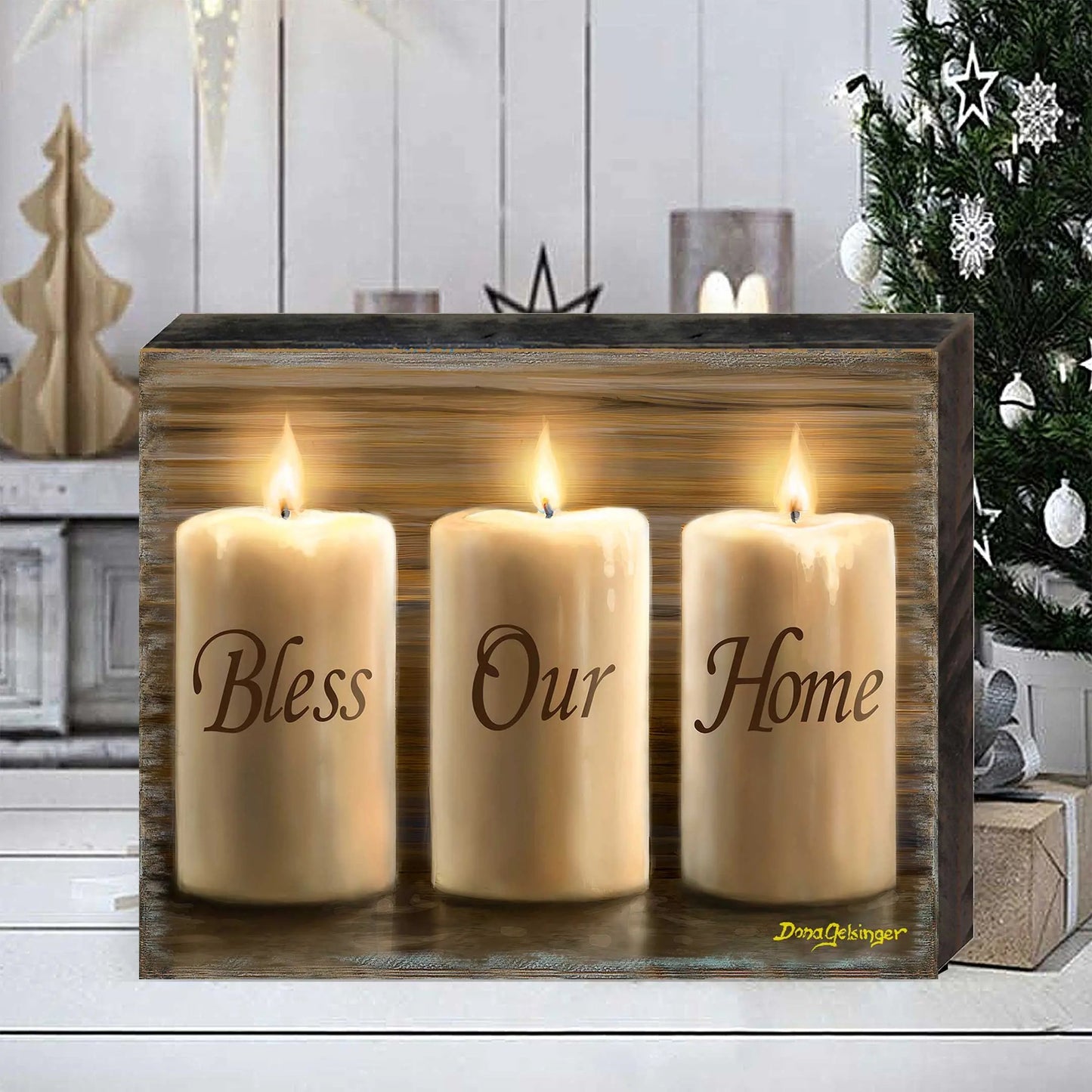 Bless Our Home Wall Art by D. Gelsinger - Nativity Holiday Decor  - 95687B-DG-2