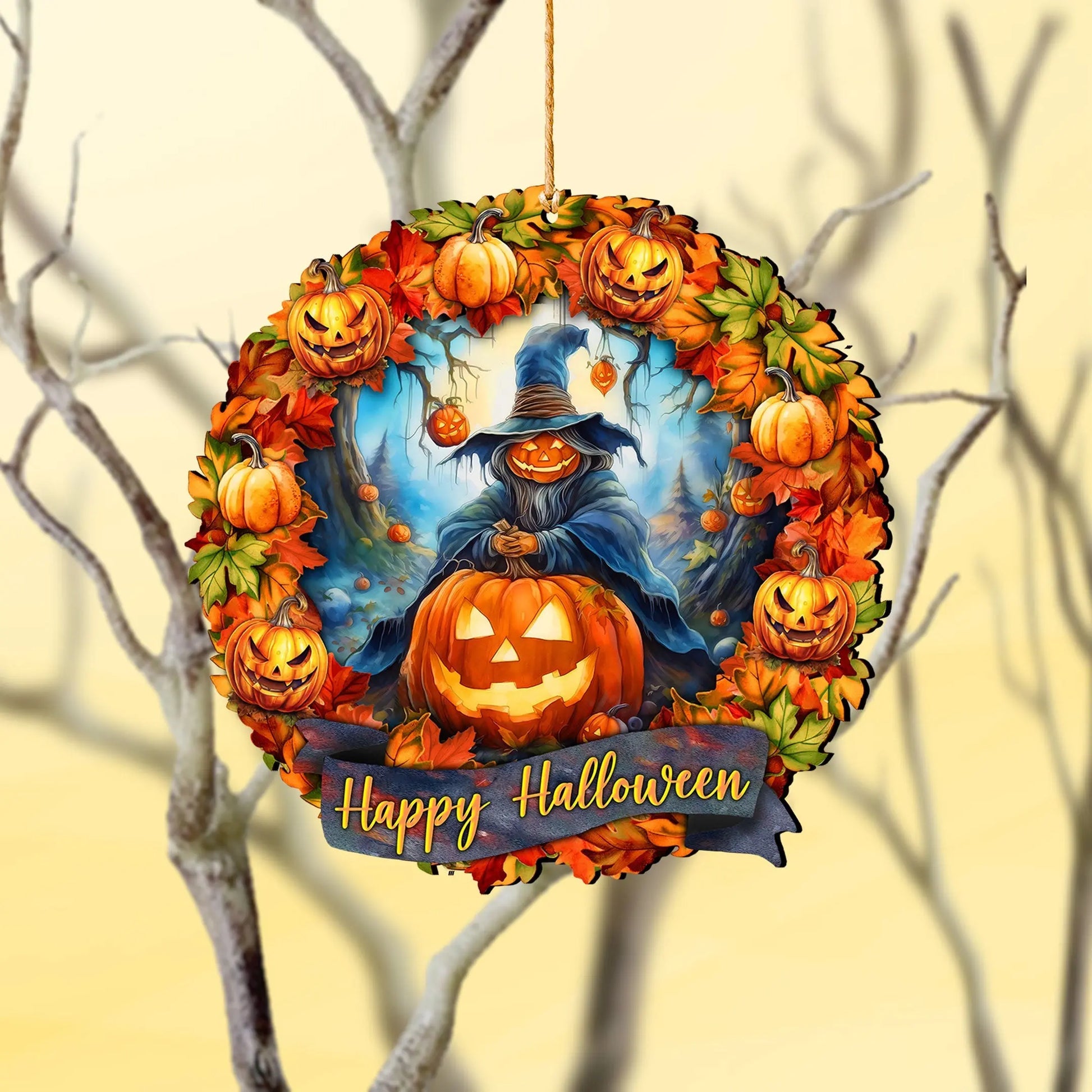 Happy Halloween Wreath Ornaments by G. Debrekht  - Halloween Decor - 8652821 G. DeBrekht