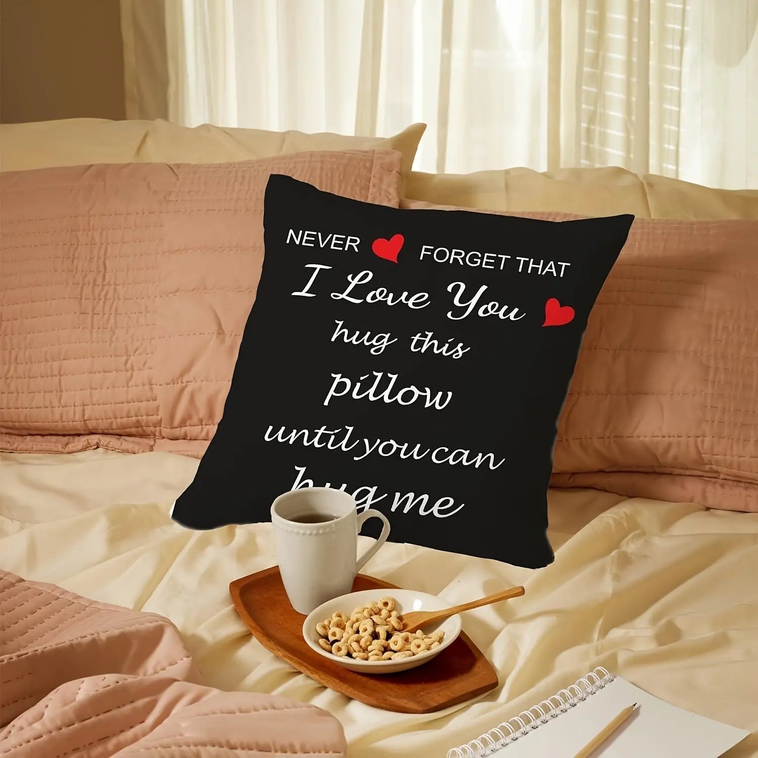 I Love You’ Hug Design Throw Pillow Cover – Cozy and Heartfelt Home Deco TM