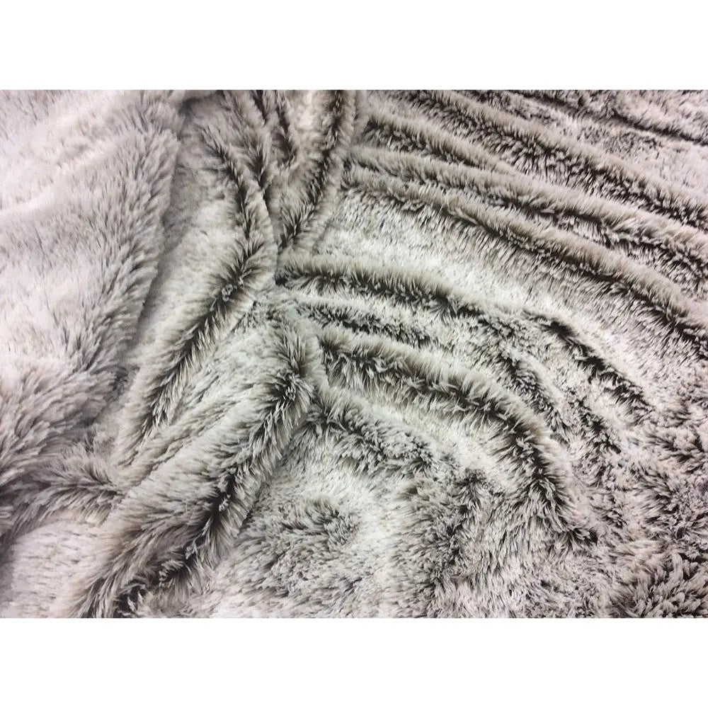 Gray Faux Fur Ombre Plush Throw Homeroots