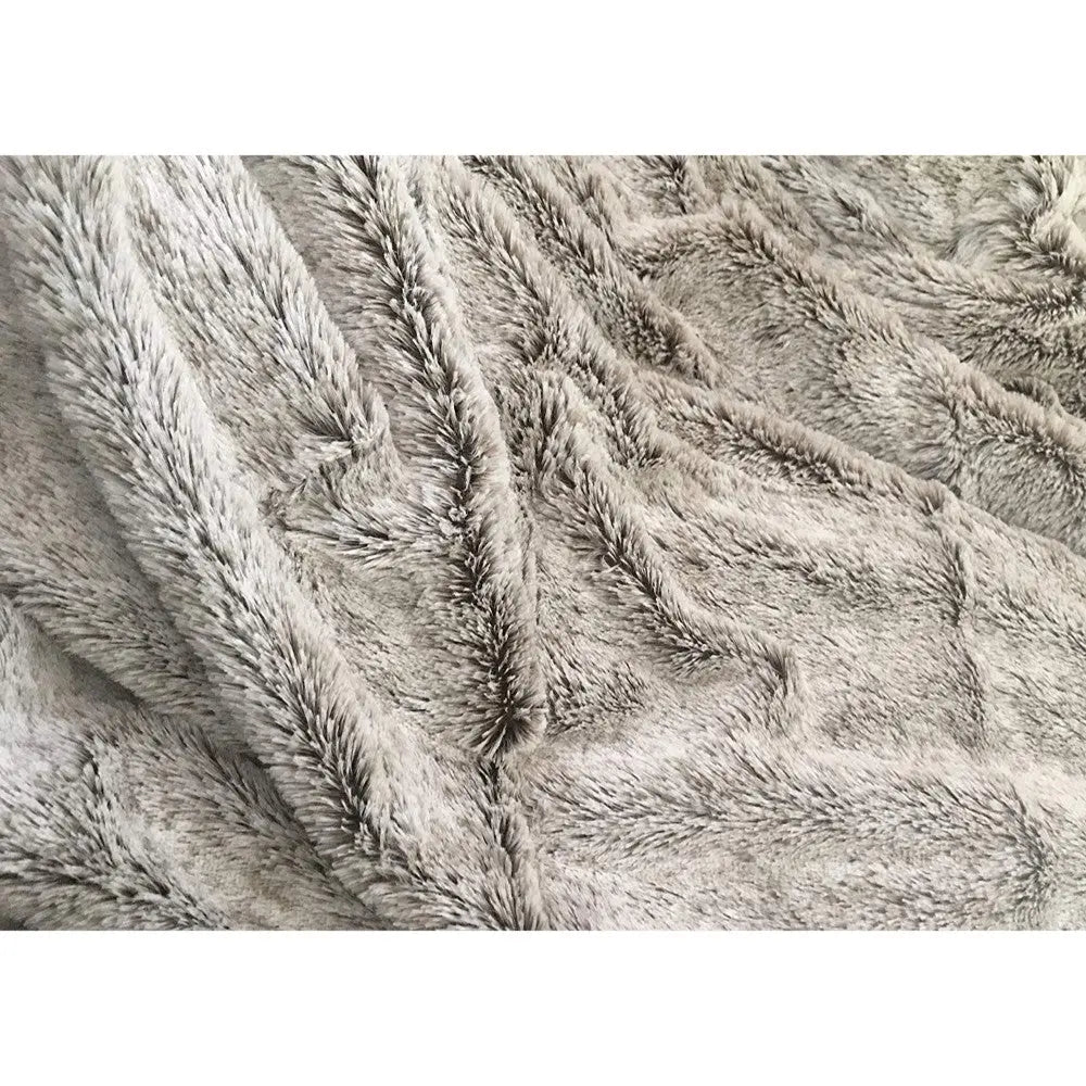 Gray Faux Fur Ombre Plush Throw Homeroots