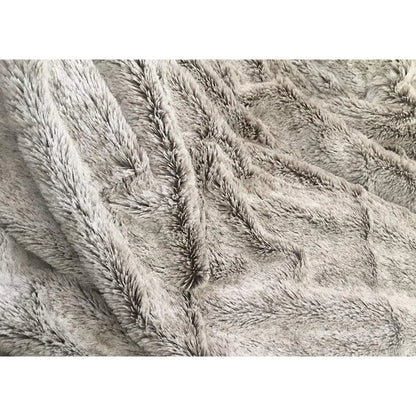 Gray Faux Fur Ombre Plush Throw Homeroots