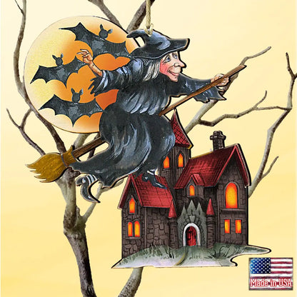 Witch Halloween Wooden Ornaments by G. DeBrekht - Thanksgiving Halloween Decor - 8114010 G. DeBrekht