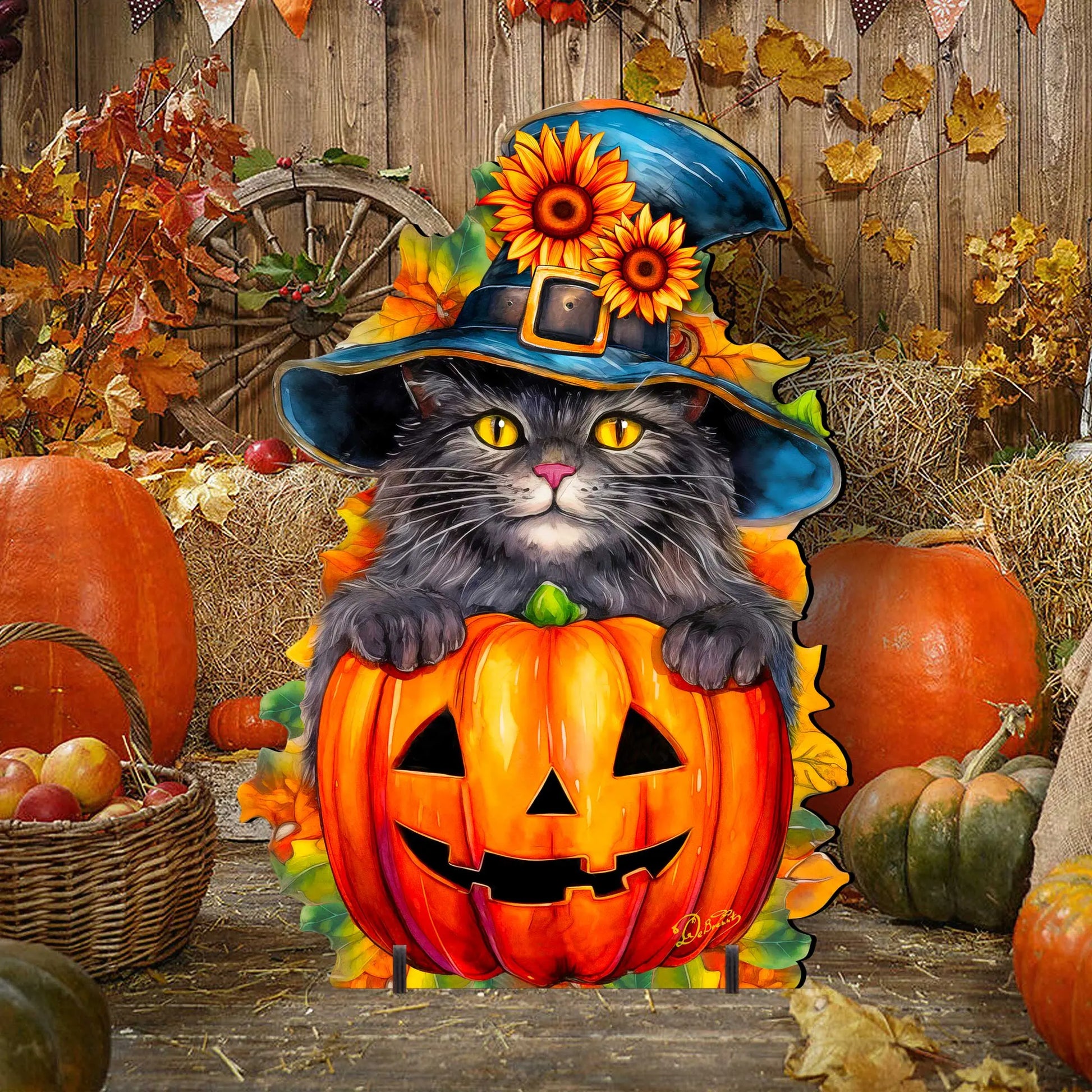 Halloween Black Cat Freestanding Decor - Halloween Outdoor Decor by G. Debrekht - Halloween Decor- 8652794F G. DeBrekht