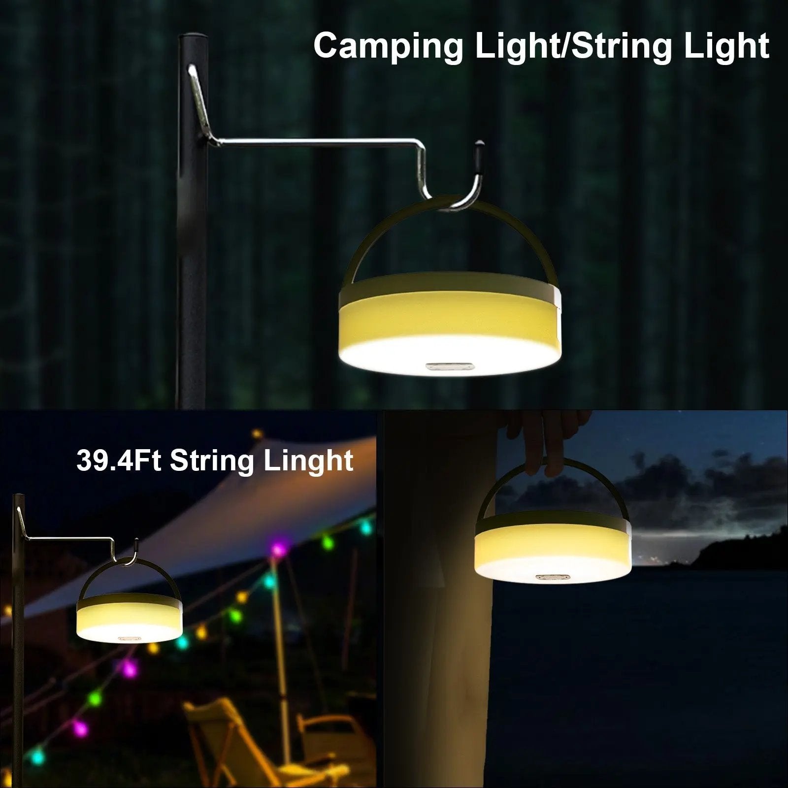Solar & USB Camping String Lights - 32.8ft, 200 LED ﻿-1