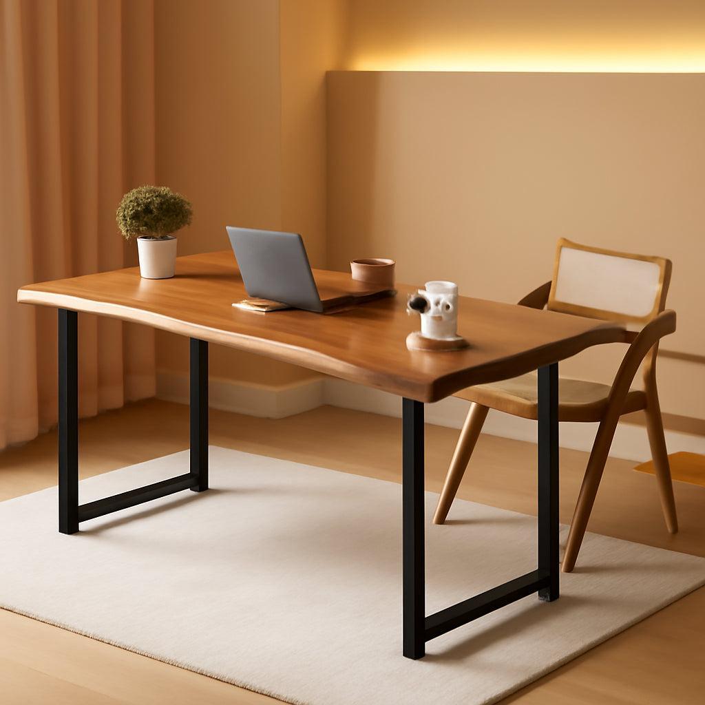 Solid Wood Desk For RestaurantOffice BrownFinish 62In ShipItFurniture