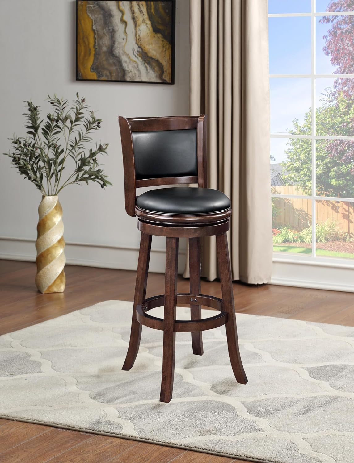 Augusta Extra Tall Bar Stool, Cappuccino ShipItFurniture