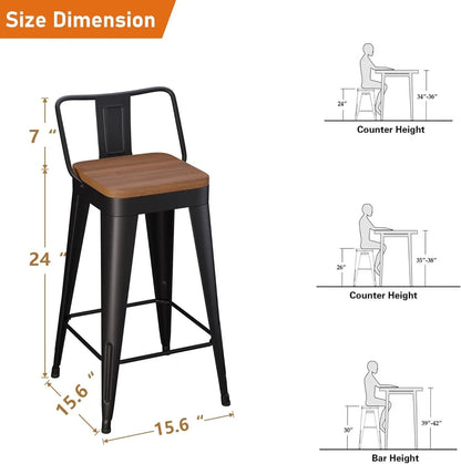 Modern Stackable Metal Bar Stools Set of Four ShipItFurniture