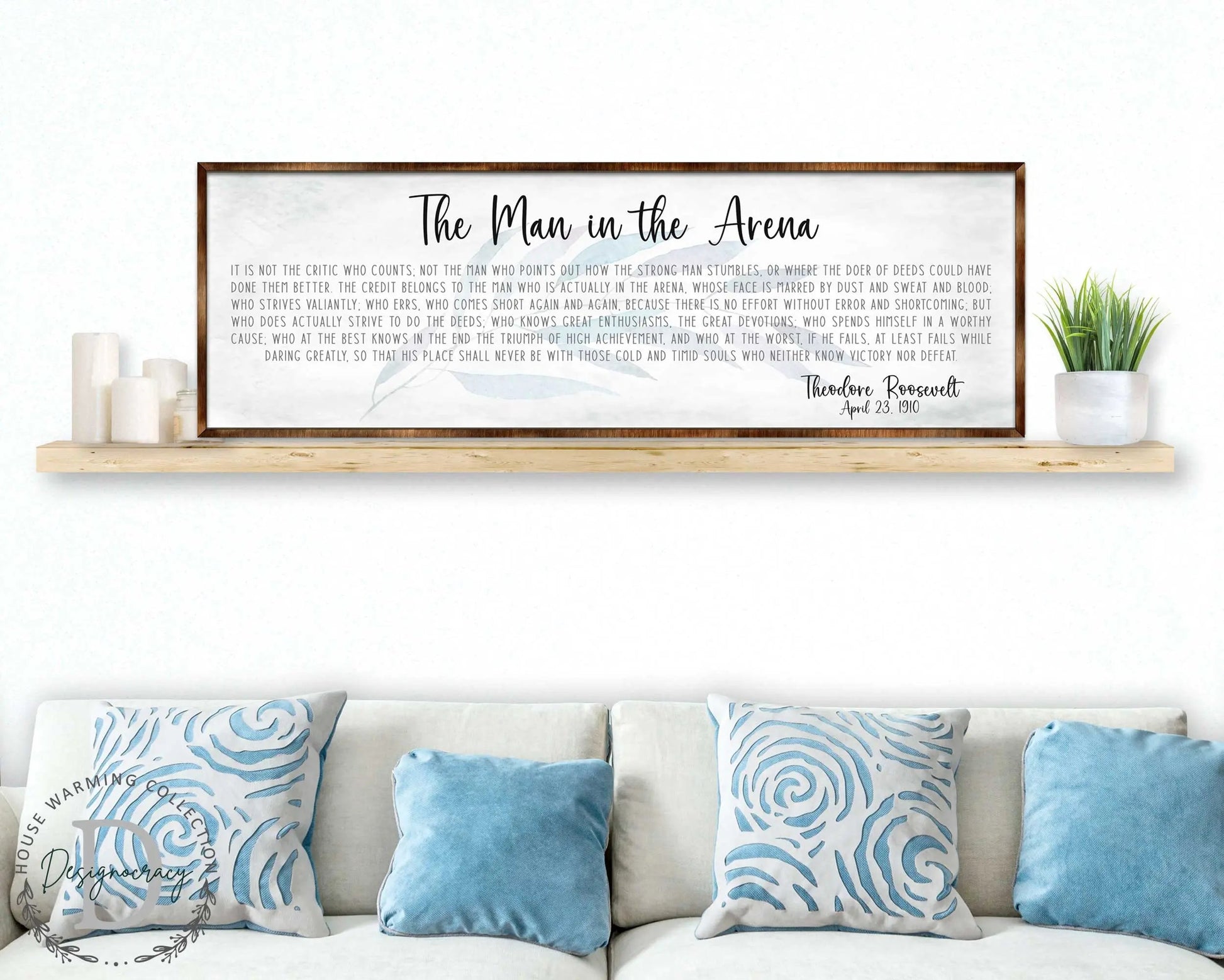 The Man in the Arena - Wooden Office Decor - Inspirational Sign - Famous Quotes - Wooden Home Decor sign - Housewarming Gift - 310311-0