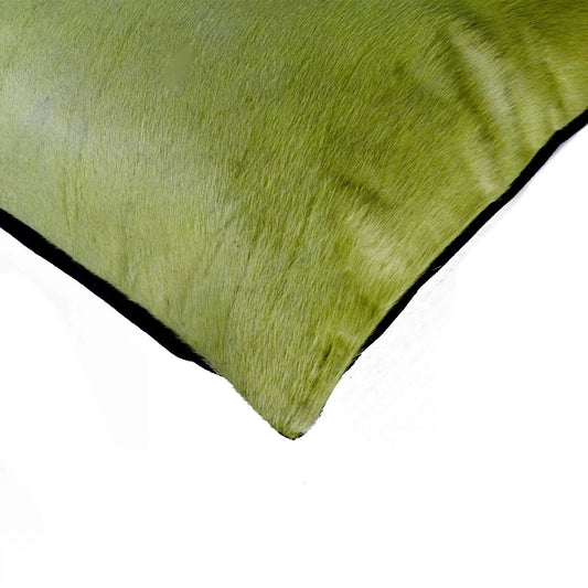 12" X 20" Lime Green Cowhide Throw Pillow Homeroots