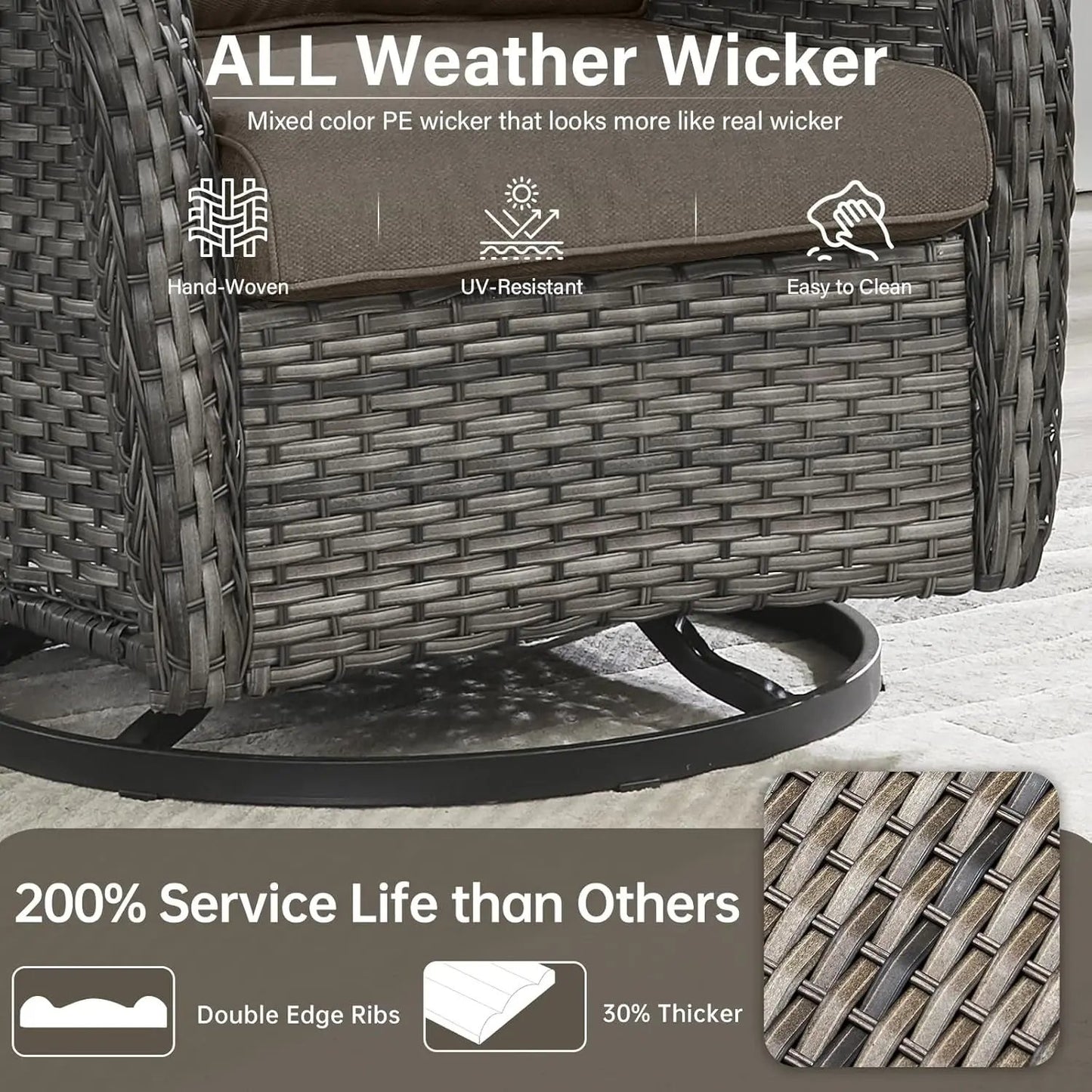 Comfortable Outdoor Swivel Rocker Patio Chairs Set-3