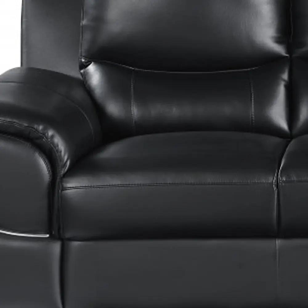 85" Black Leather Sofa With Silver Legs-6
