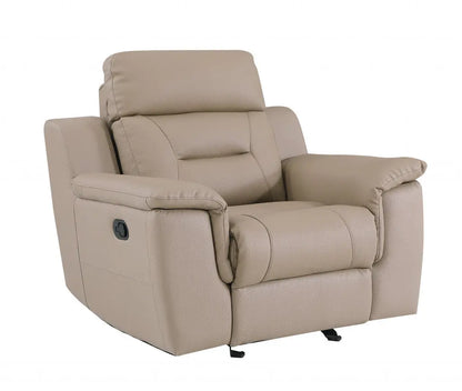 41" Beige Fascinating Leather Reclining Chair Homeroots