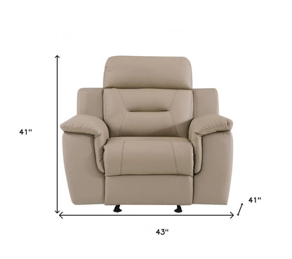 41" Beige Fascinating Leather Reclining Chair Homeroots