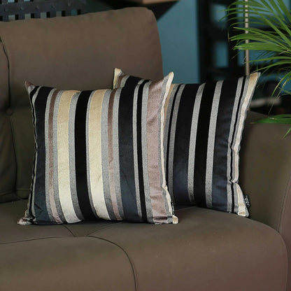 Set Of 2 Midnight Variegated Stripe Decorative Pillow Covers Homeroots
