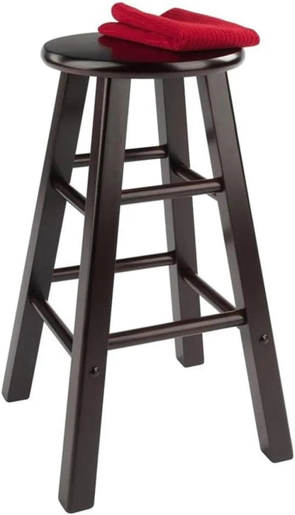 Element 2-Piece 24In Counter Stool Set, Espresso Finish, Solid Wood, Modern Design ShipItFurniture