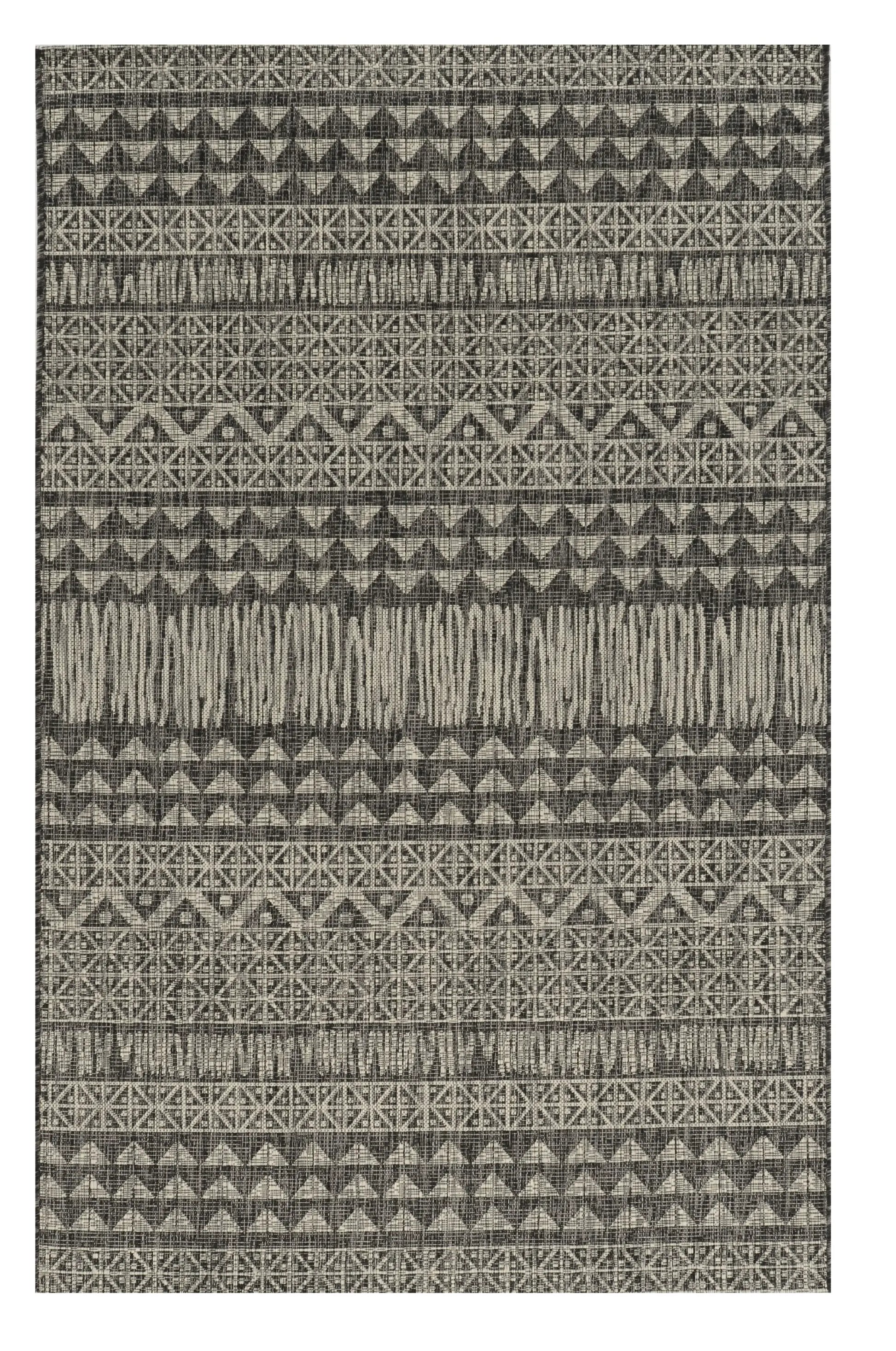 3' X 4' Charcoal Southwestern Indoor Outdoor Area Rug Homeroots