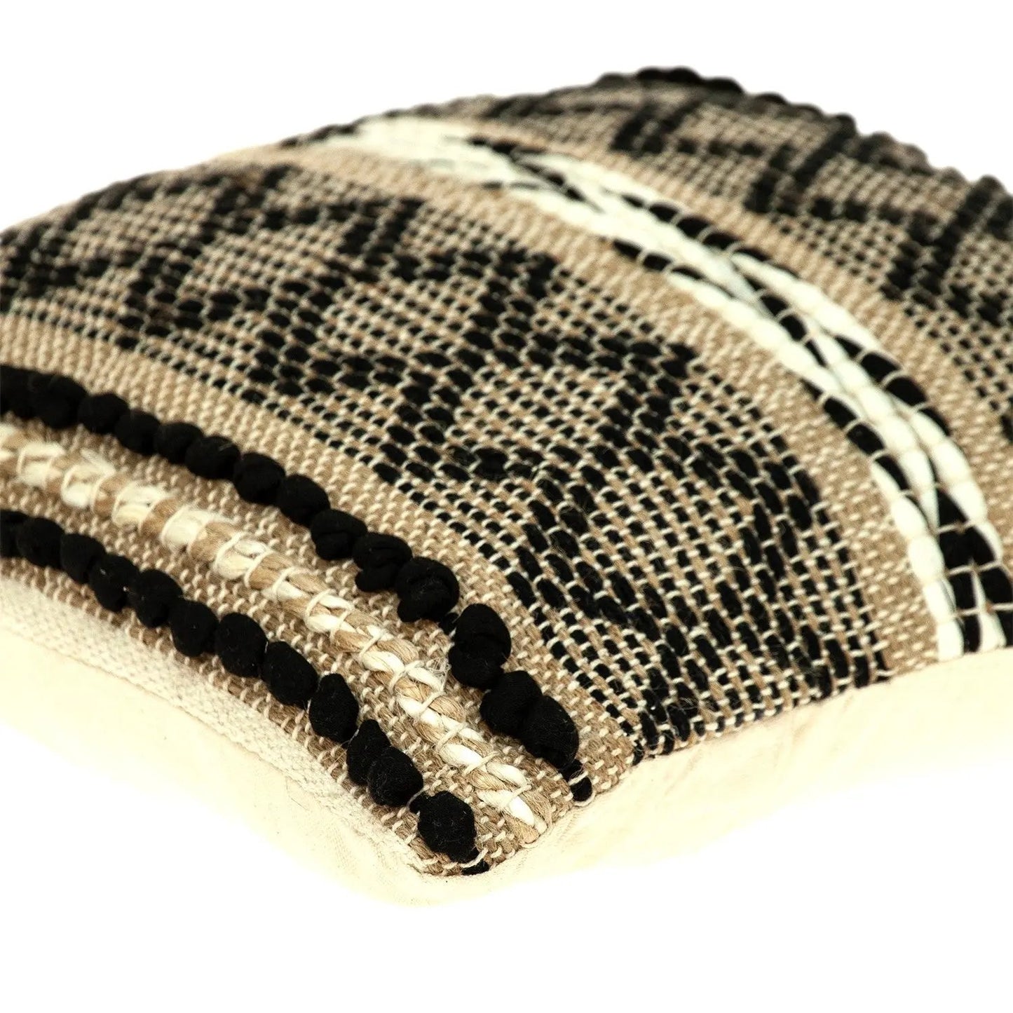 Black And Sand Woven Decorative Pillow Homeroots