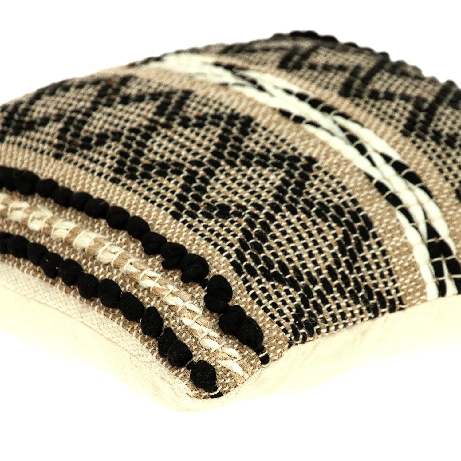 Black And Sand Woven Decorative Pillow Homeroots
