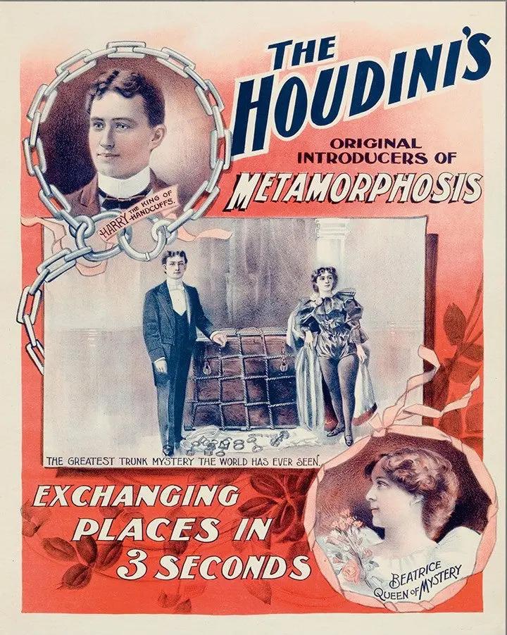 The Houdini's Metamorphosis Vintage Magic Unframed Print Wall Art Homeroots