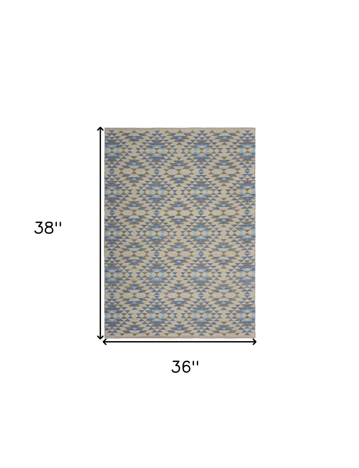 3' x 5' Blue Decorative Lattice Area Rug Homeroots