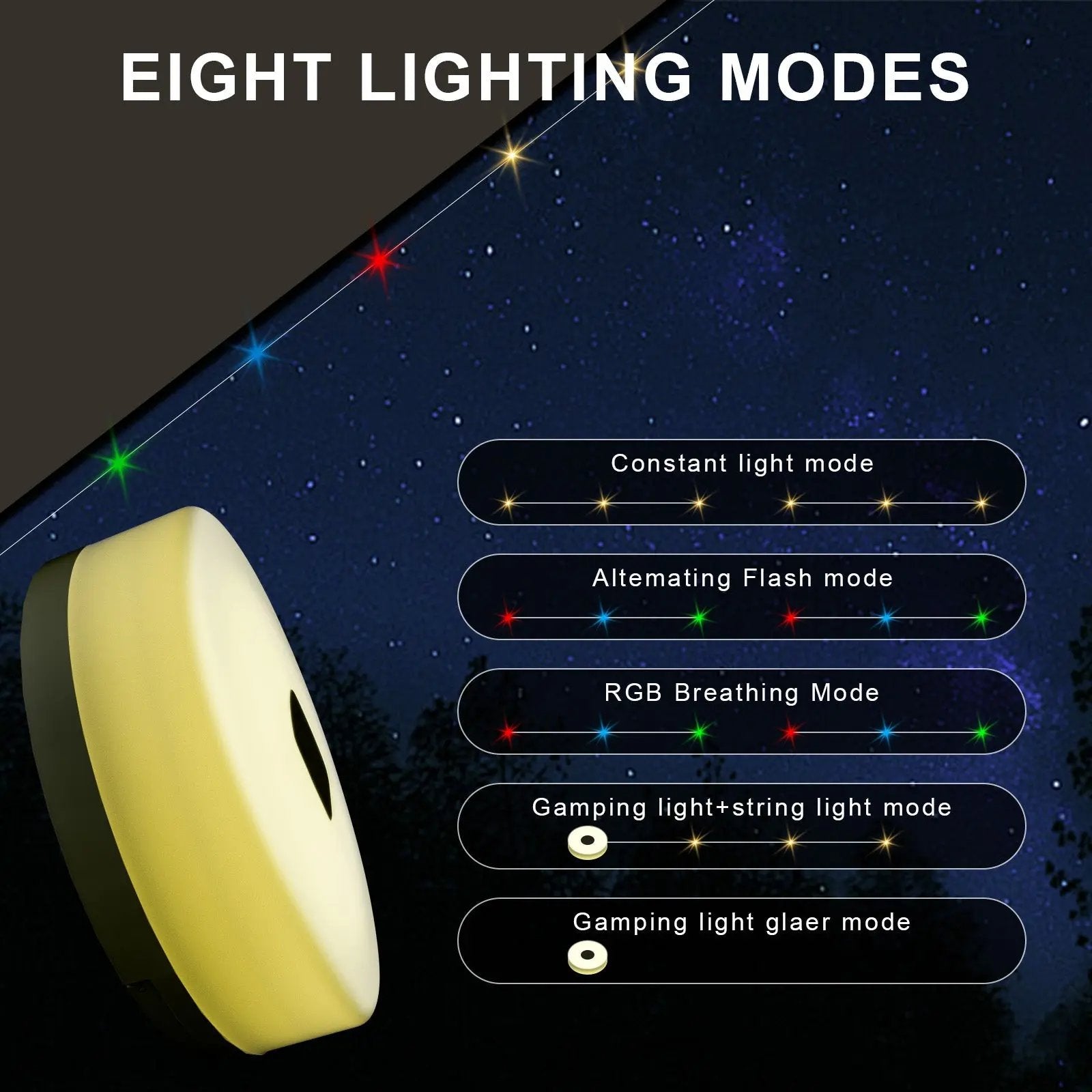 Solar & USB Camping String Lights - 32.8ft, 200 LED ﻿-2