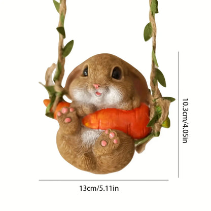NNETM Resin Easter Bunny Carrot Figurine for Home Decor NNETM