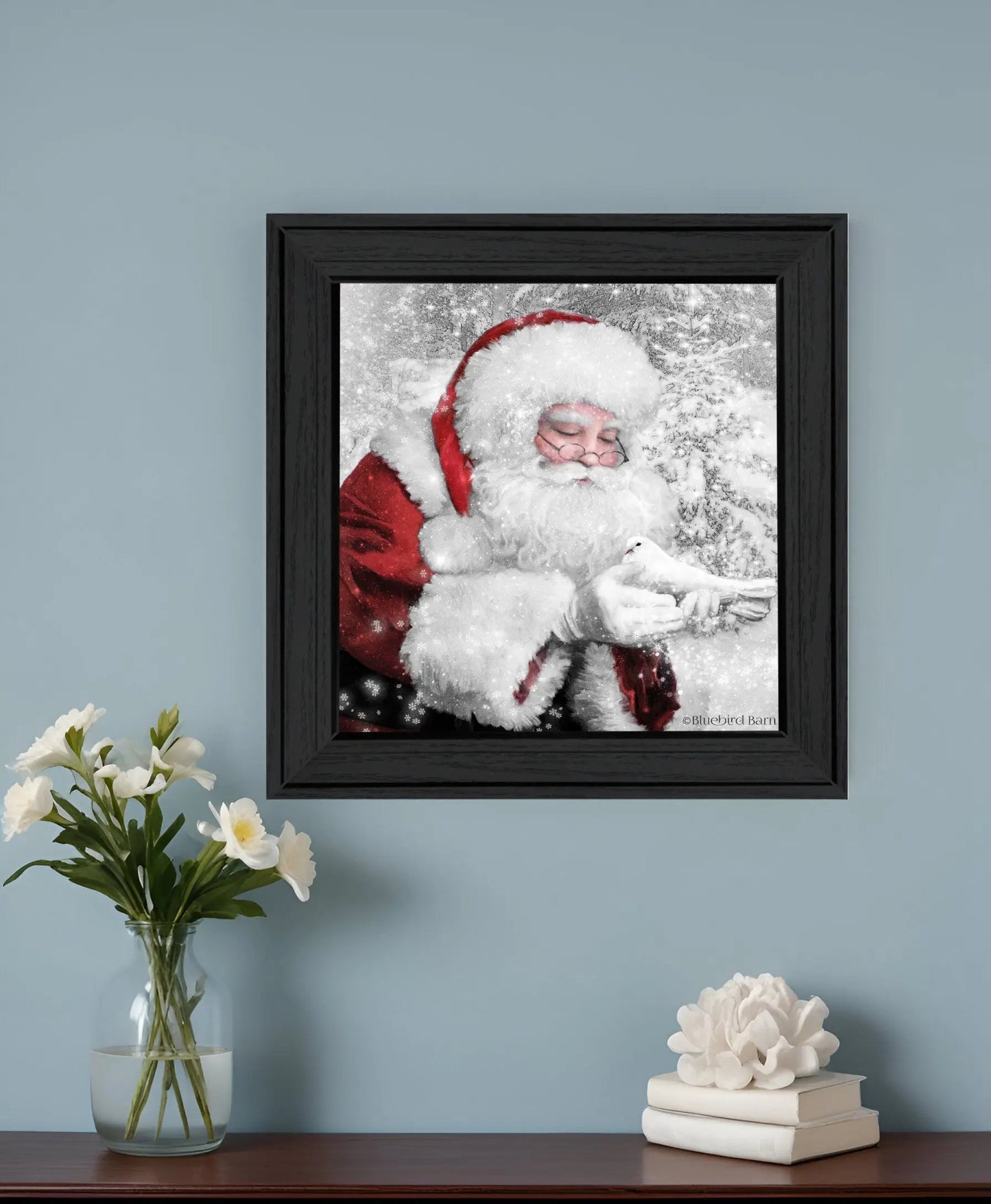 Santas Little Friends 4 Black Framed Print Wall Art Homeroots