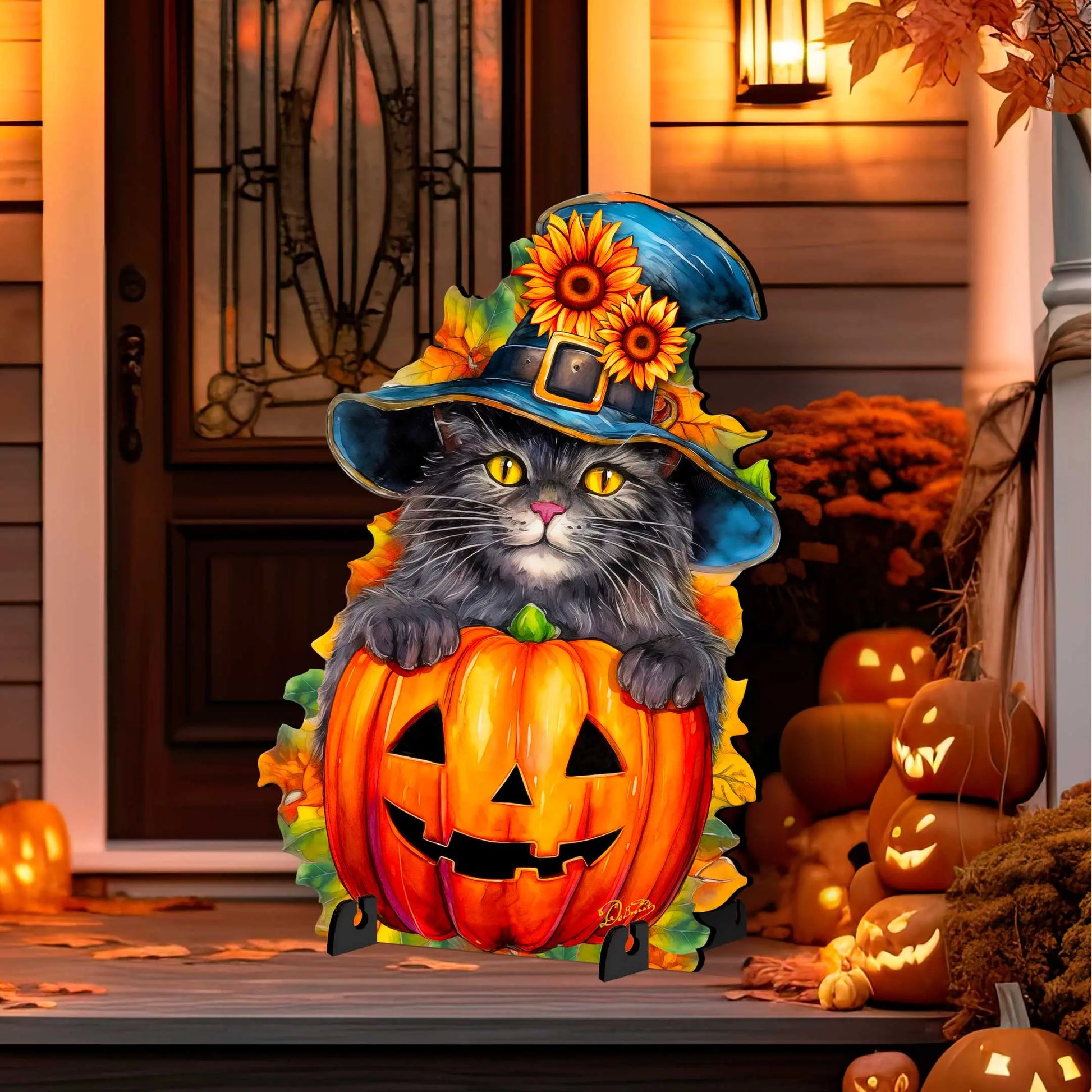 Halloween Black Cat Freestanding Decor - Halloween Outdoor Decor by G. Debrekht - Halloween Decor- 8652794F G. DeBrekht