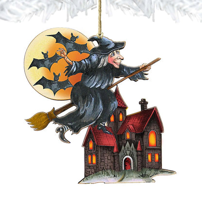 Witch Halloween Wooden Ornaments by G. DeBrekht - Thanksgiving Halloween Decor - 8114010 G. DeBrekht