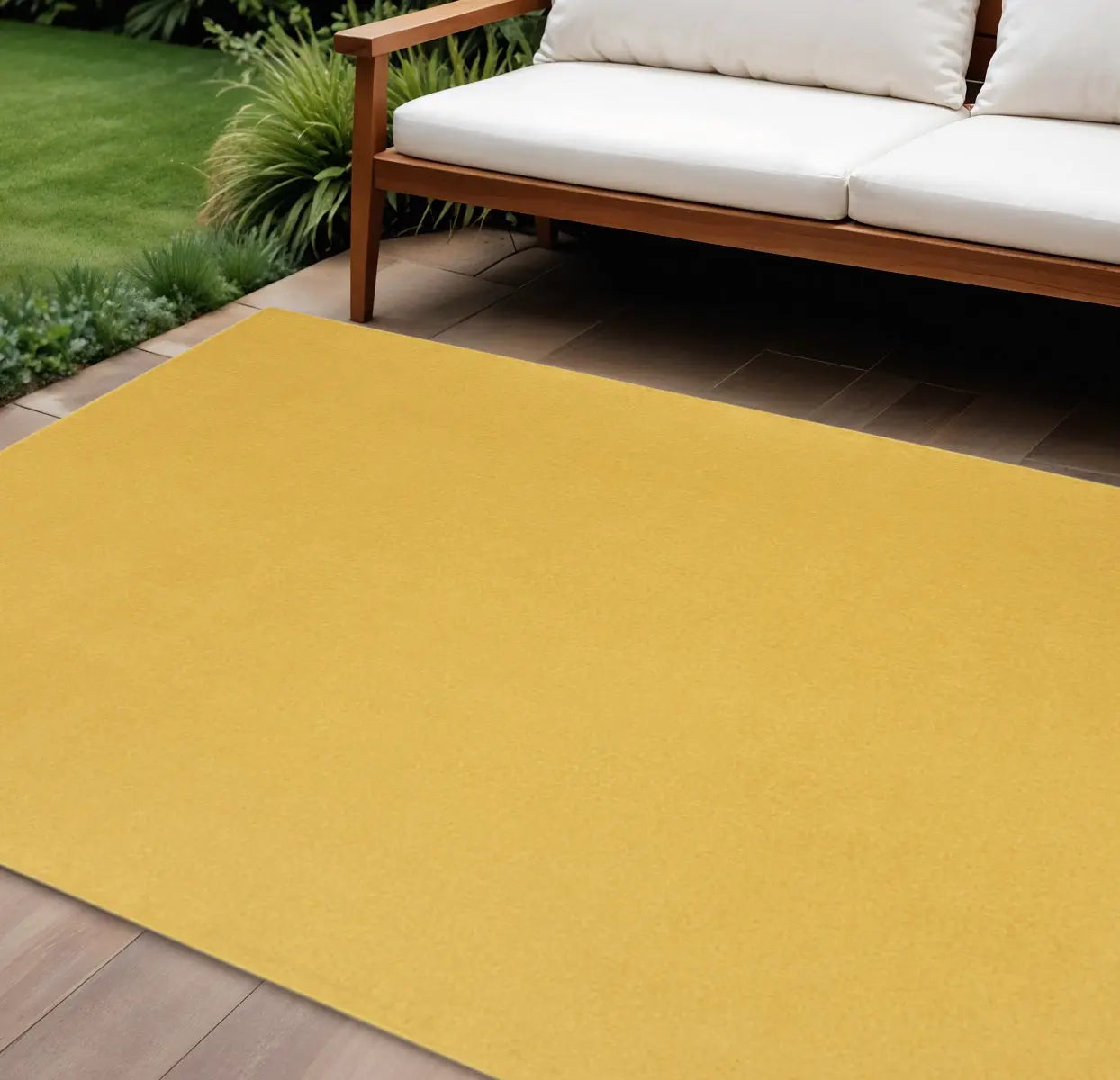 7' X 10' Yellow Indoor Outdoor Area Rug Homeroots