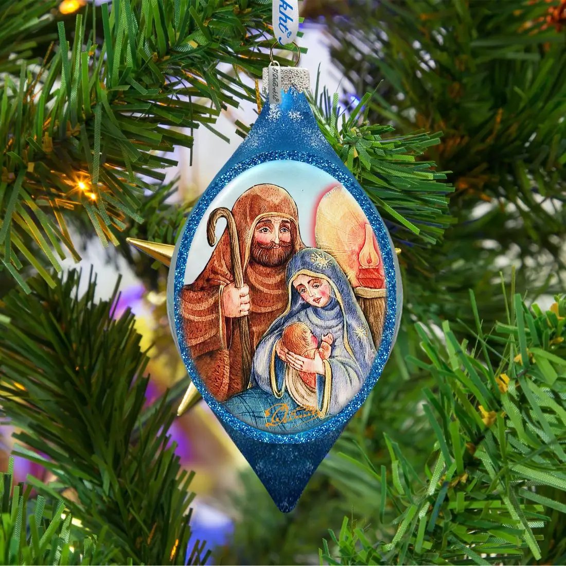 Nativity Drop Glass Ornament by G. DeBrekht - Nativity Holiday Decor - 757-021 G. DeBrekht