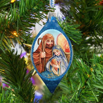 Nativity Drop Glass Ornament by G. DeBrekht - Nativity Holiday Decor - 757-021 G. DeBrekht